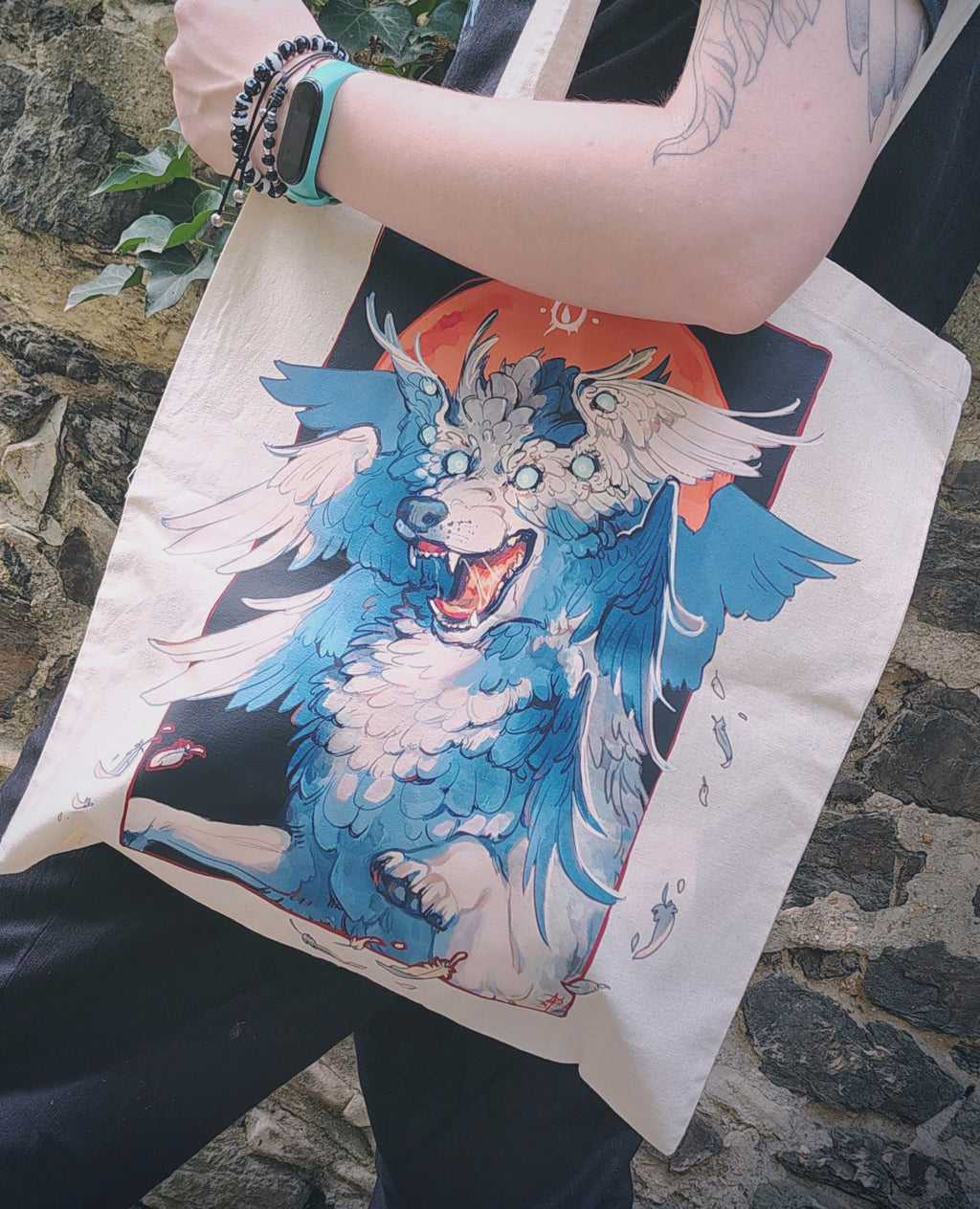Feather Fang Cryptid Design Totebag