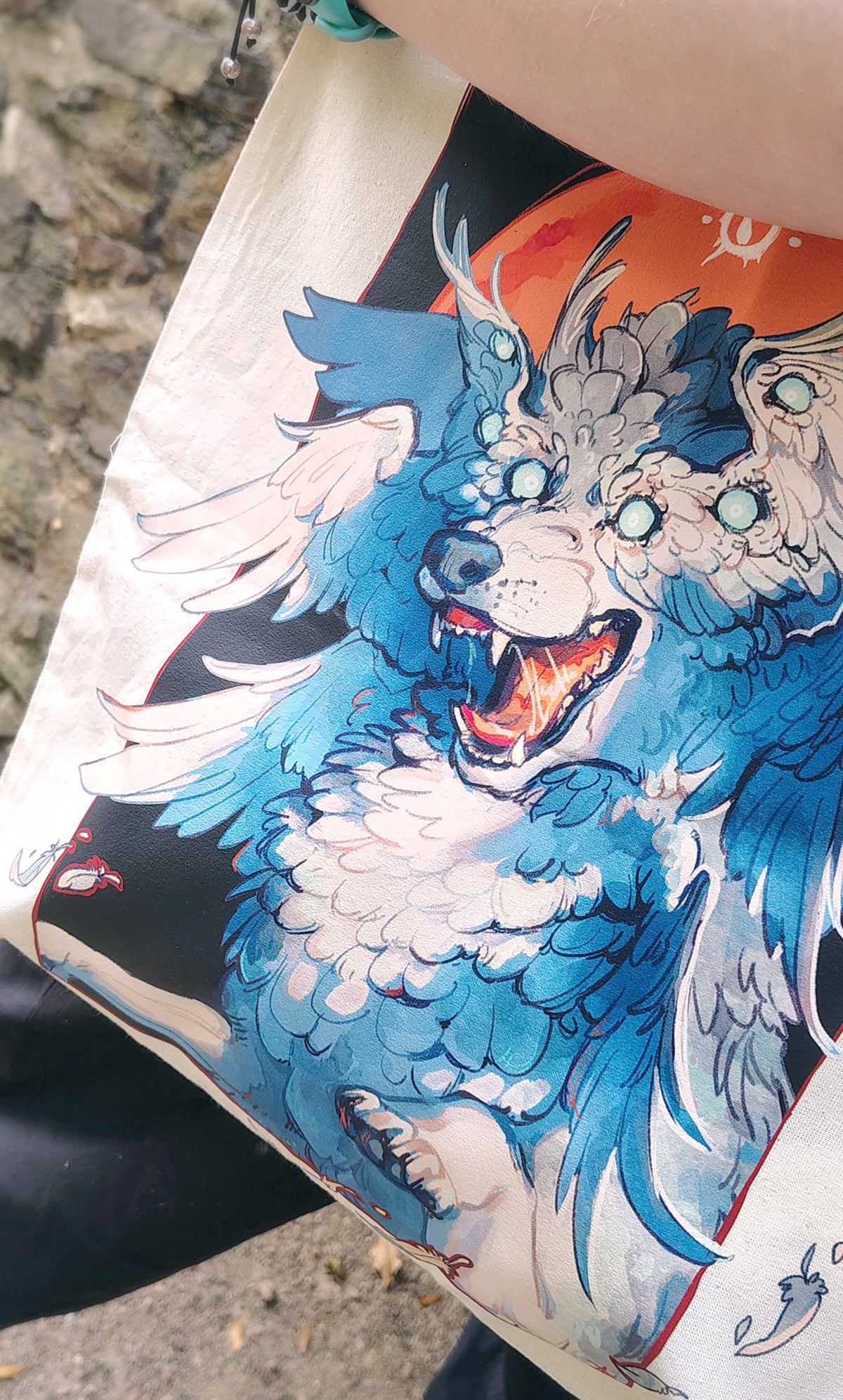 Feather Fang Cryptid Design Totebag