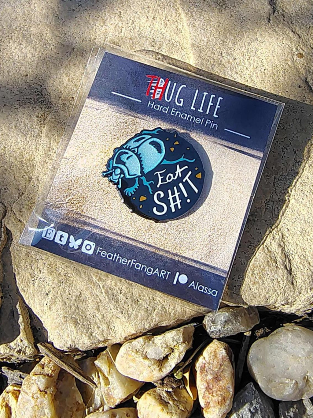 Bug Dungbeetle Thug Life Enamel Pin