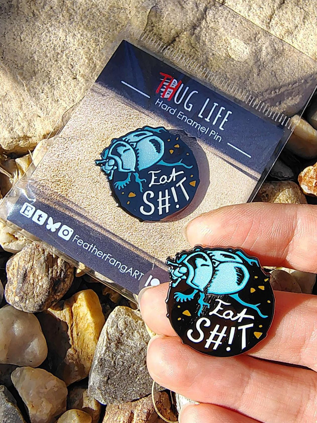 Bug Dungbeetle Thug Life Enamel Pin