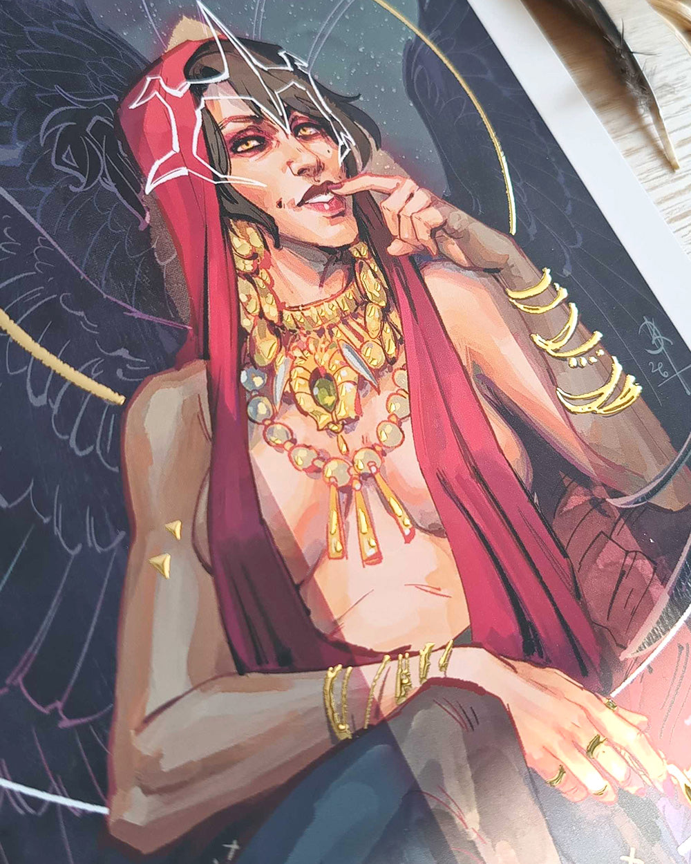 Morrigan Golden Foil A4 Print