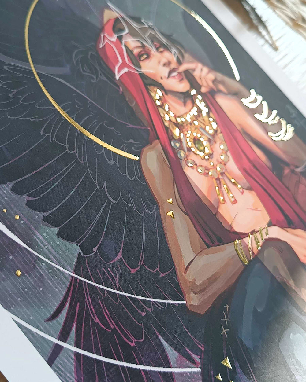 Morrigan Golden Foil A4 Print