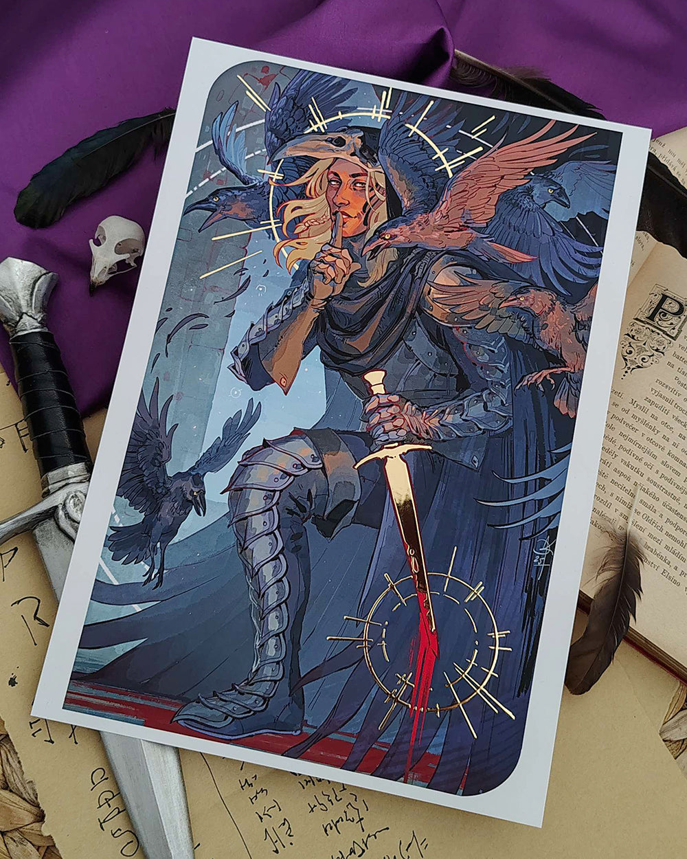 Zevran Arainai Golden Foil A4 Print