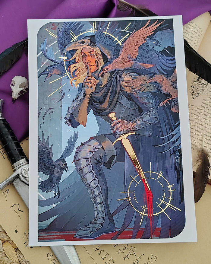 Zevran Arainai Golden Foil A4 Print